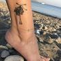 Turandoss Personalized Name Ankle Bracelets for Women, 14K Gold Filled Handmade Name Anklet Personalized Summer Ankle Bracelets for Women Girls Beach Gifts