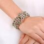 EVER FAITH Womens Crystal Elegant Wedding Knot Tear Drop Elastic Stretch Bracelet
