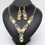 CSY Luxury Austrian Crystal Necklace Earrings Rhinestone Bridal Wedding Party Costume Jewelry Sets for Brides Bridesmaids Women
