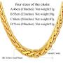 U7 Cuban Chain,Snake Chain Set,18K Real Gold Plated 5MM-8MM Wide Necklace or Wrist Link,Length 8.3 Inch-30 Inch,Send Gift Box