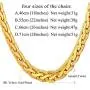 U7 Cuban Chain,Snake Chain Set,18K Real Gold Plated 5MM-8MM Wide Necklace or Wrist Link,Length 8.3 Inch-30 Inch,Send Gift Box