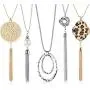 Hicarer 5 Pieces Tassel Long Necklaces for Women Knot Disk Tassel Statement Sweater Chain Necklace Set Hicarer 5 Pieces Tassel Long Necklaces for Women Knot Disk Tassel Statement Sweater Chain Necklace Set