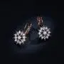 BAMOER 18K Rose Gold Plated Snowflake Leverback Earrings with Cubic Zirconia for Women CZ Jewelry Fashion Drop Earrings 3 Style