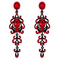 BriLove Womens Victorian Style Wedding Bridal Crystal Teardrop Chandelier Dangle Earrings