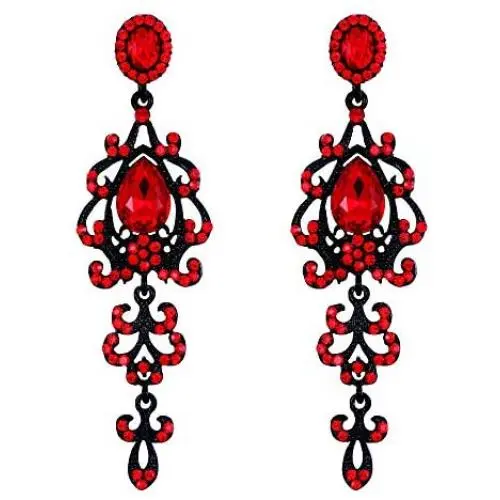 BriLove Womens Victorian Style Wedding Bridal Crystal Teardrop Chandelier Dangle Earrings BriLove Womens Victorian Style Wedding Bridal Crystal Teardrop Chandelier Dangle Earrings