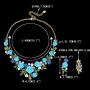 EVER FAITH Crystal Simulated Pearl Rose Flower Leaf Necklace Earrings Bracelet Set Gold-Tone