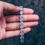 JINAO 1 Row AAA Gold Silver All Iced Out Tennis Bling Lab Simulated Diamond Bracelet