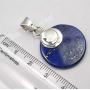 SilverStarJewel 925 Sterling Silver Natural Lapis Lazuli Flat Pendant 1.4''