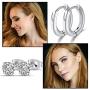 KANOUE Hypoallergenic Stainless Steel Stud Earrings Set Cubic Zirconia 316L Earrings (12 Pairs)