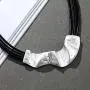 Vintage Black Leather Chokers chunky Necklace for women with Silver large pendant Jewelry Vintage Black Leather Chokers chunky Necklace for women with Silver large pendant Jewelry