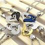 CNFCO 2 pcs 316L Stainless Steel Couple Necklace with Love Heart Puzzle Pendant for Men and Women Complimentary Gift Box
