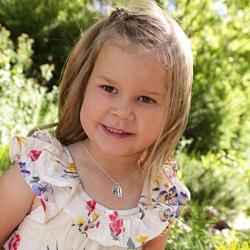 Girls Sterling Silver Simulated Birthstone Necklace with Meaning for Children