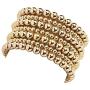 The Woos Stackable Flat Brass Bead Ball Stretch Bracelet Bangle Set Gold Beaded Bracelets Bead Ball Stretchable Elastic Bracelet Simple Delecate Jewelry for Women Girl