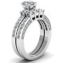 ringheart White Gold Filled Couple Rings Heart Cut Cz Womens Engagement Ring Sets Man Wedding Ring (Please Buy 2 Rings for 1 Pair)