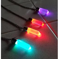 LED Light up Crystal Pendant Necklace - Glow crystal jewelry Necklace (multicolor)