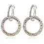 Dangle Rhinestone Geometric Earrings - Silver and Rose gold crystal geometric earrings for Women, Wife, Daughter, Sisters, Girlfriend, Mom and Daily Wear