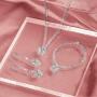 KIERA VENEZIA Sterling Silver Double Strand Necklace with Hollow Butterfly Pendant