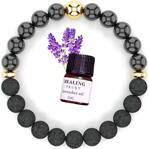Lava Rock Bracelet with Lavender Essential Oil, Black Tourmaline Crystal Healing, Aromatherapy Diffuser Bracelet, Yoga Meditation Bracelet Abundance Wealth, Anti Anxiety Bracelet for Women and Men Lava Rock Bracelet with Lavender Essential Oil, Black Tourmaline Crystal Healing, Aromatherapy Diffuser Bracelet, Yoga Meditation Bracelet Abundance Wealth, Anti Anxiety Bracelet for Women and Men