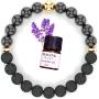 Lava Rock Bracelet with Lavender Essential Oil, Black Tourmaline Crystal Healing, Aromatherapy Diffuser Bracelet, Yoga Meditation Bracelet Abundance Wealth, Anti Anxiety Bracelet for Women and Men