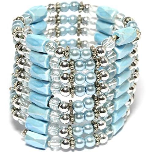 AnsonsImages 37'' Inches Long Magnetic Wrap Necklace Choker Bracelet Anklet Lariat Baby Blue