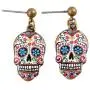 Colorful Skull Dangle Earrings: Halloween Day of the Dead (Dia De Los Meurtos) Drop Studs Colorful Skull Dangle Earrings: Halloween Day of the Dead (Dia De Los Meurtos) Drop Studs