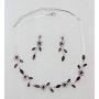 Faship Gorgeous Rhinestone Crystal Floral Necklace Earrings Set