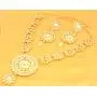Touchstone Indian Bollywood Gorgeous Intricate Workmanship Mughal White Colorful Rhinestone Crystal Wedding Designer Jewelry Choker Necklace Set in Gold and Silver Tone for Women.