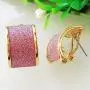 Navachi 18k Gold Plated Square Rainbow Multicolor Glitter Omega Back Earrings Navachi 18k Gold Plated Square Rainbow Multicolor Glitter Omega Back Earrings
