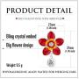 RareLove Valentines Gifts for Girlfriend Big Red Daisy Flower CZ Crystal Dangle Stud Earrings Statement Jewelry For Women Girls Silver Alloy Plated