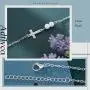 Adflyco Boho Cross Bracelet Silver Pearl Bracelet Hand Chain Jewelry for Women and Girls