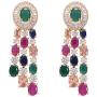 Ratnavali Jewels Cubic Zirconia Gorgeous Wedding Bridal Multi Strand Necklace Dangle Earrings Jewelry Set