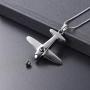 memorial jewelry Birthstone Personalized Airplane Mens Cremation Ashes Jewelry Initial Necklace