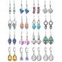 16 Pairs Crystal Drop Dangle Earrings Multicolor Crystal Dangle Hook Earrings Teardrop Pendant Hoop Earrings for Women Jewelry Set