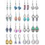 16 Pairs Crystal Drop Dangle Earrings Multicolor Crystal Dangle Hook Earrings Teardrop Pendant Hoop Earrings for Women Jewelry Set