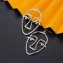 Hanpabum 13pairs Face Statement Earrings Hollow Face Hand Shaped Drop Dangle Earrings Set Platinum/Gold Plated Punk Style Jewelry