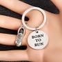 SEIRAA Runners Gift Marathon Jewelry Born to Run Keychain Running Keychain with Running Shoes Charm