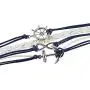 Nautical Anchor Charm Earrings & Bracelet for Women, Navy Rudder Anchor Braided Weave Leather Rope Infinity Love Bracelet