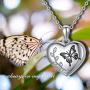 AOBOCO Heart Locket Necklace That Holds Pictures Photo in 925 Sterling Silver Butterfly/Flower Photo Picture Locket Necklace for Women, Crystals from Austria