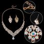 EVER FAITH Austrian Crystal Elegant V-Shaped Teardrop Necklace Earrings Set