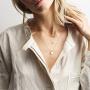 S.J JEWELRY Womens Simple Delicate Full Moon 14K Gold Plated/Rose Gold/Silver Plated Layered Pendant Handmade Star Chokers Necklaces