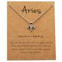 Zodiac Sign Necklace CZ Horoscope Zodiac 12 Constellation Pendant Necklace Birthday Gift for Women Astrology Jewelry