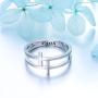 Inspirational Jewelry Sterling Silver Engraved Faith Double Cross Ring Christian Fashion Band Ring for Women Mother, Size 5-10
