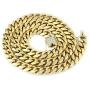 GOLD IDEA JEWELRY 14k Gold Plated Stainless Steel Thick Miami Cuban Link Chain with Lab Diamond Clasp Mens Hip Hop Necklace or Bracelet