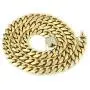 GOLD IDEA JEWELRY 14k Gold Plated Stainless Steel Thick Miami Cuban Link Chain with Lab Diamond Clasp Mens Hip Hop Necklace or Bracelet