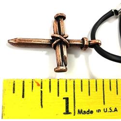 FORGIVEN JEWELRY Antique Nail Cross Necklace in Copper