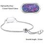 WISHMISS Women Silver Pendant Necklace in Multicolor Drusy (purplr Drusy-Quartz Bracelet)