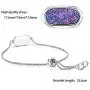 WISHMISS Women Silver Pendant Necklace in Multicolor Drusy (purplr Drusy-Quartz Bracelet)