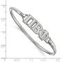 Solid 925 Sterling Silver Pi Beta Phi Small Hook and Clasp Bangle Bracelet