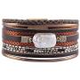 GelConnie Baroque Pearl Leather Cuff Bracelet Multi Strand Wrap Bracelets Magnetic Bohemian Bracelet for Women, Wife, Sister