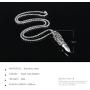 HUANIAN Dragon Sword Bullet Shape Canister Capsule Memorial Keepsake Pendant Cremation Ash Urn Necklace for Men